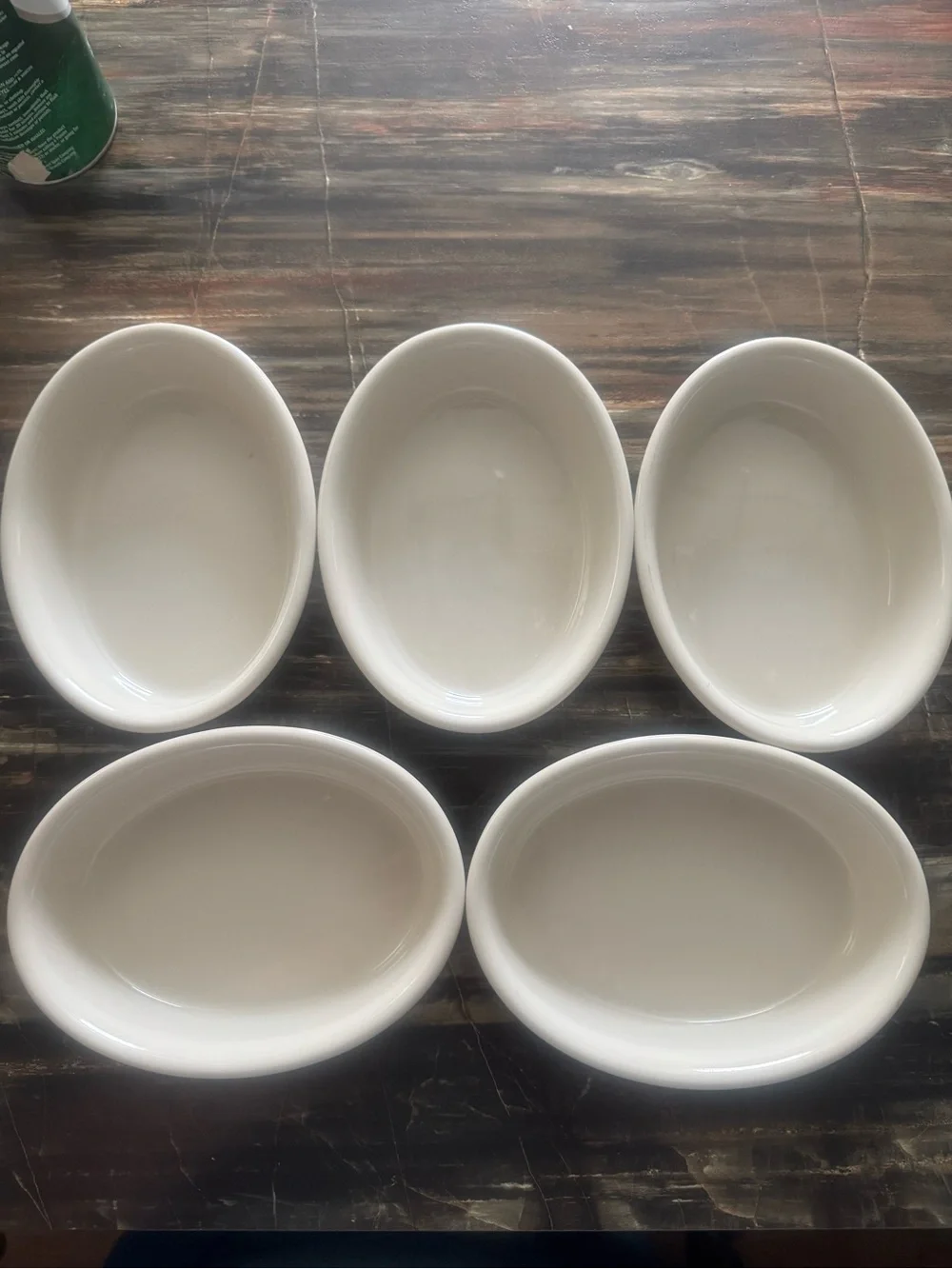 5-Piece White Ceramic Oval Ramekin Set for Baking and Serving